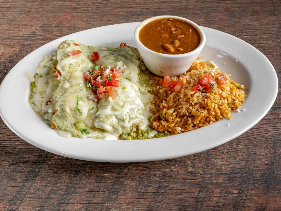 "La Viva's Famous Chicken Enchiladas\n"